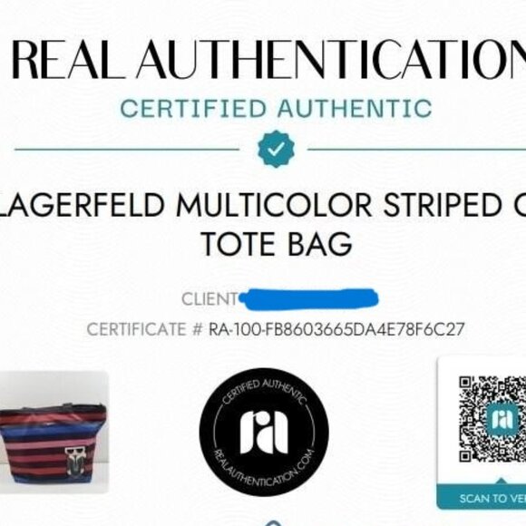 NWT Karl Lagerfeld w/COA Rainbow Striped Tote Bag - Picture 11 of 11